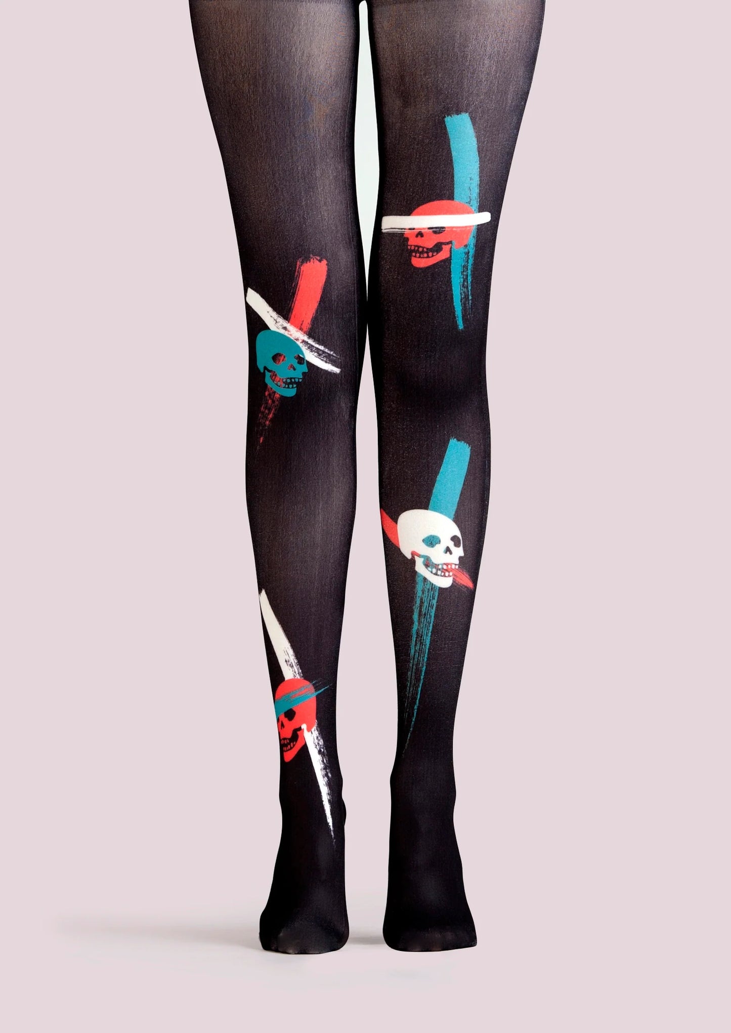 Street art Print Tights Personality Pantyhose/Tights [Red Skull]