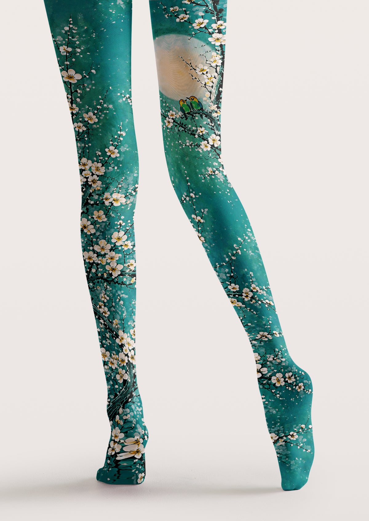 Green Plum Blossom Tights