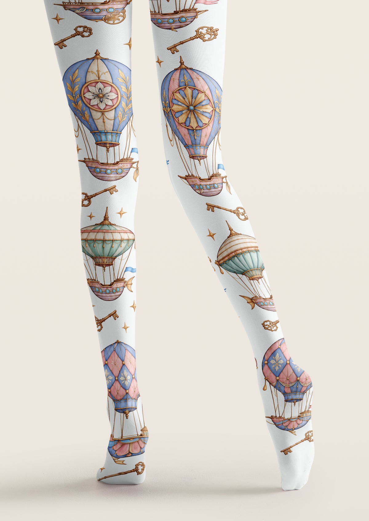 White Hot Air Balloon Tights