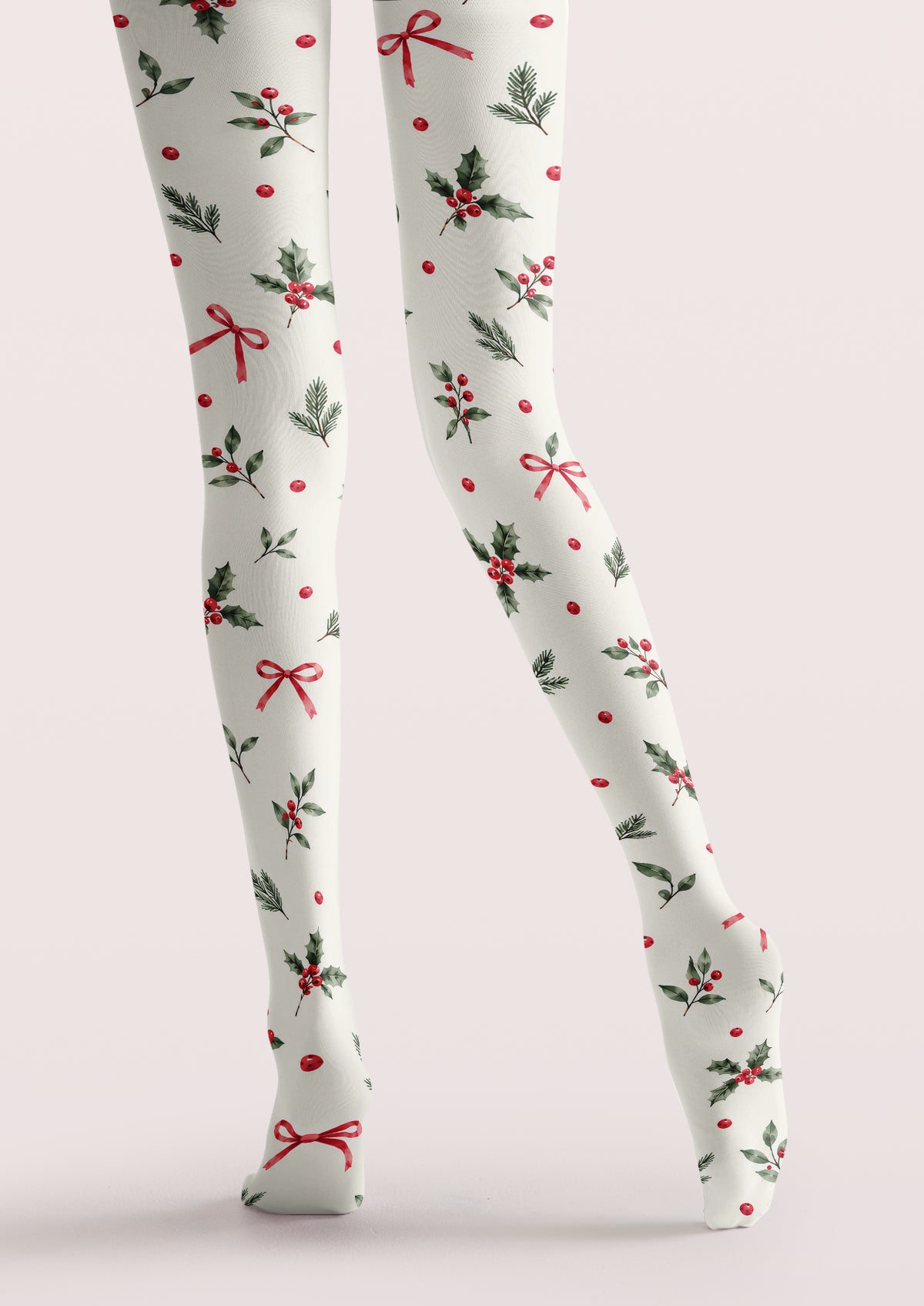 White Holly Berry Tights