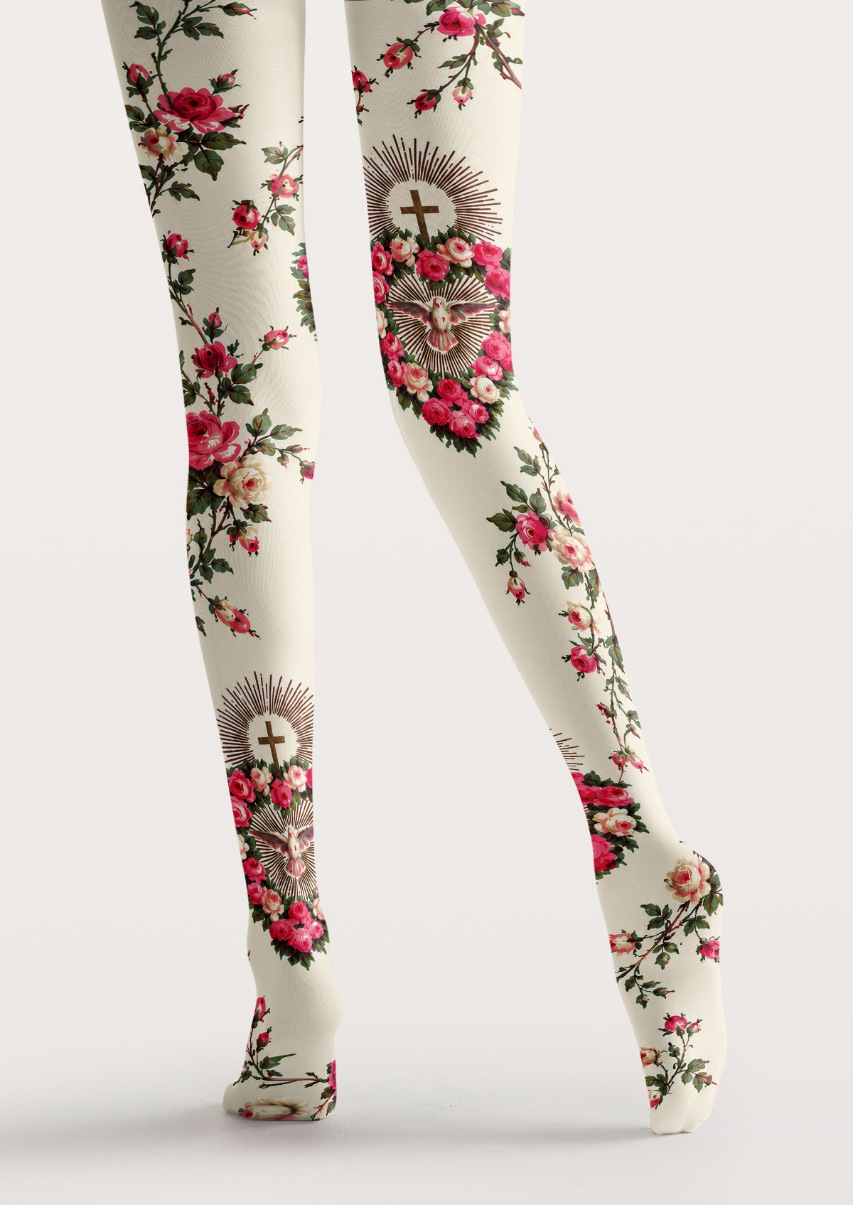 Ivory Rose and Cross Tights