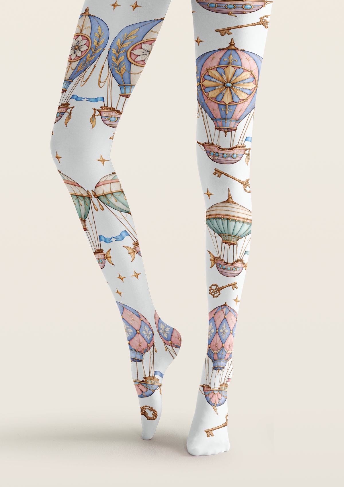 White Hot Air Balloon Tights