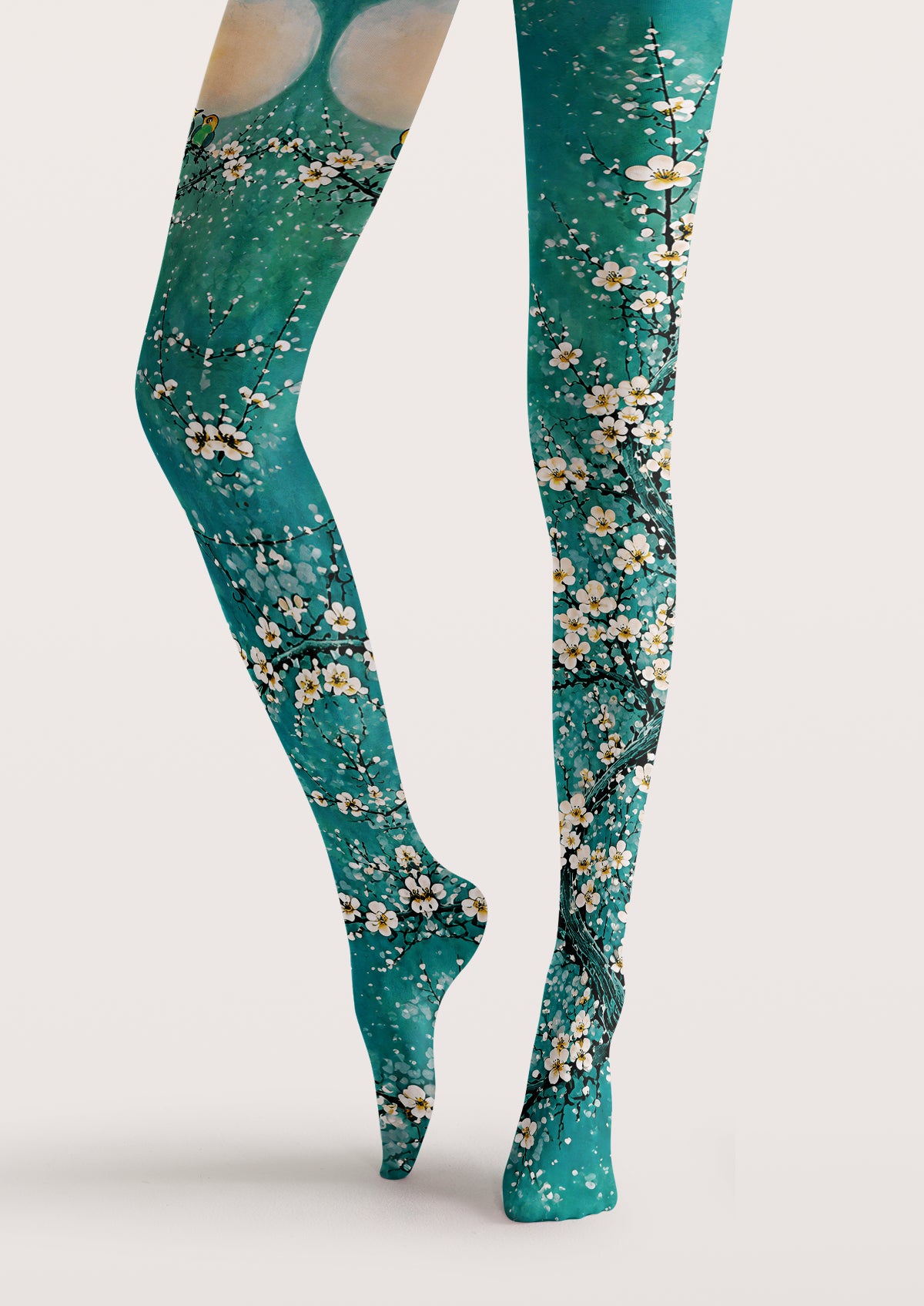 Green Plum Blossom Tights