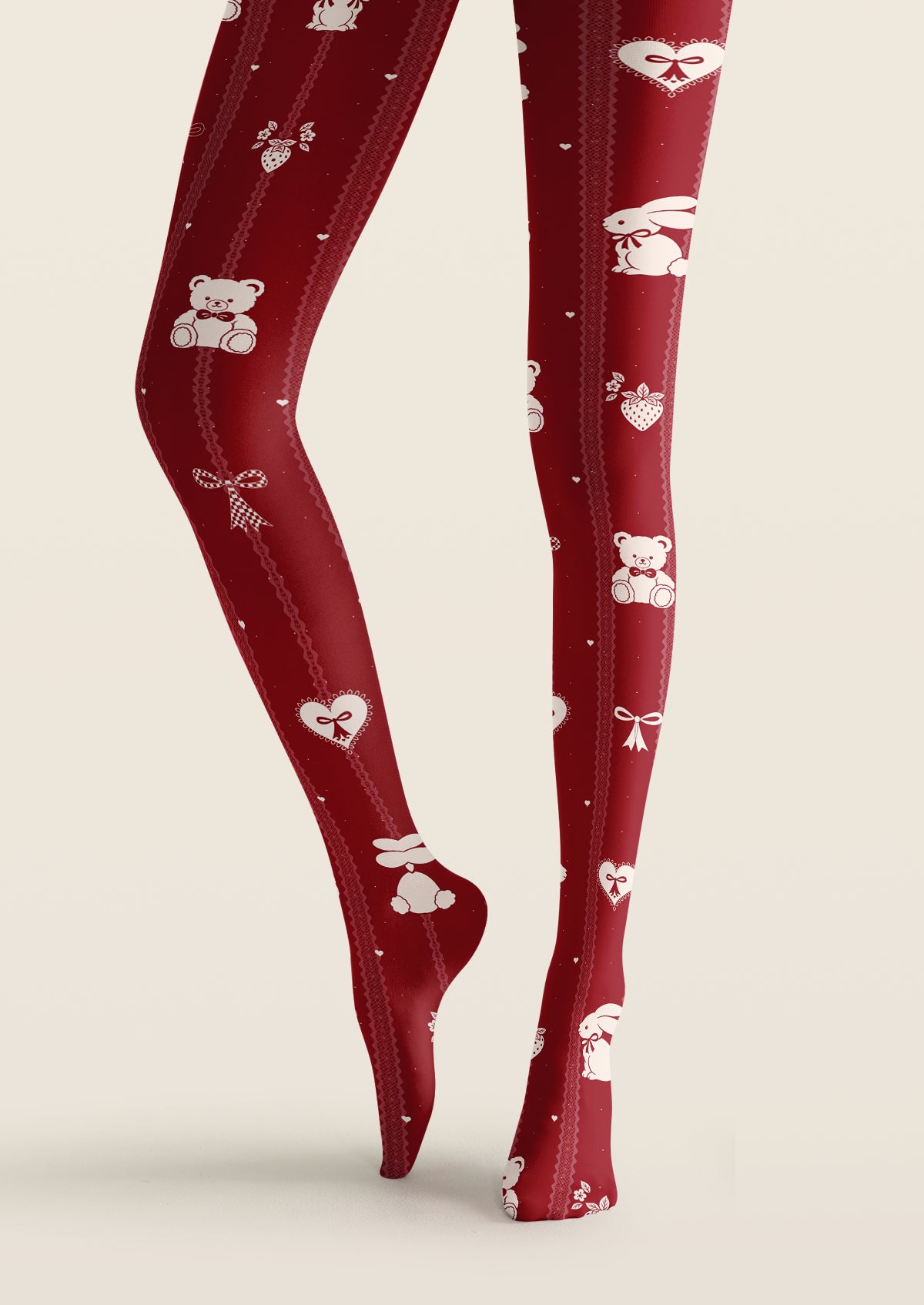 Red Teddy Bear and Rabbit Tights
