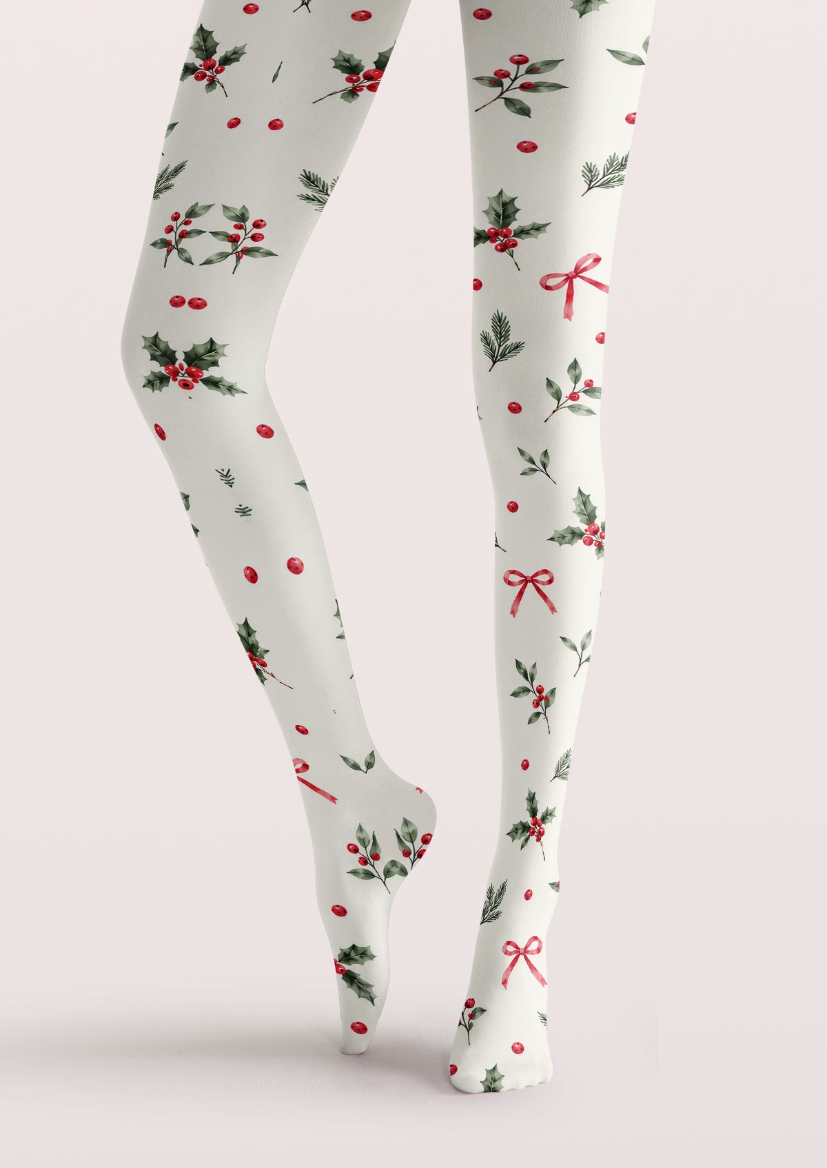White Holly Berry Tights