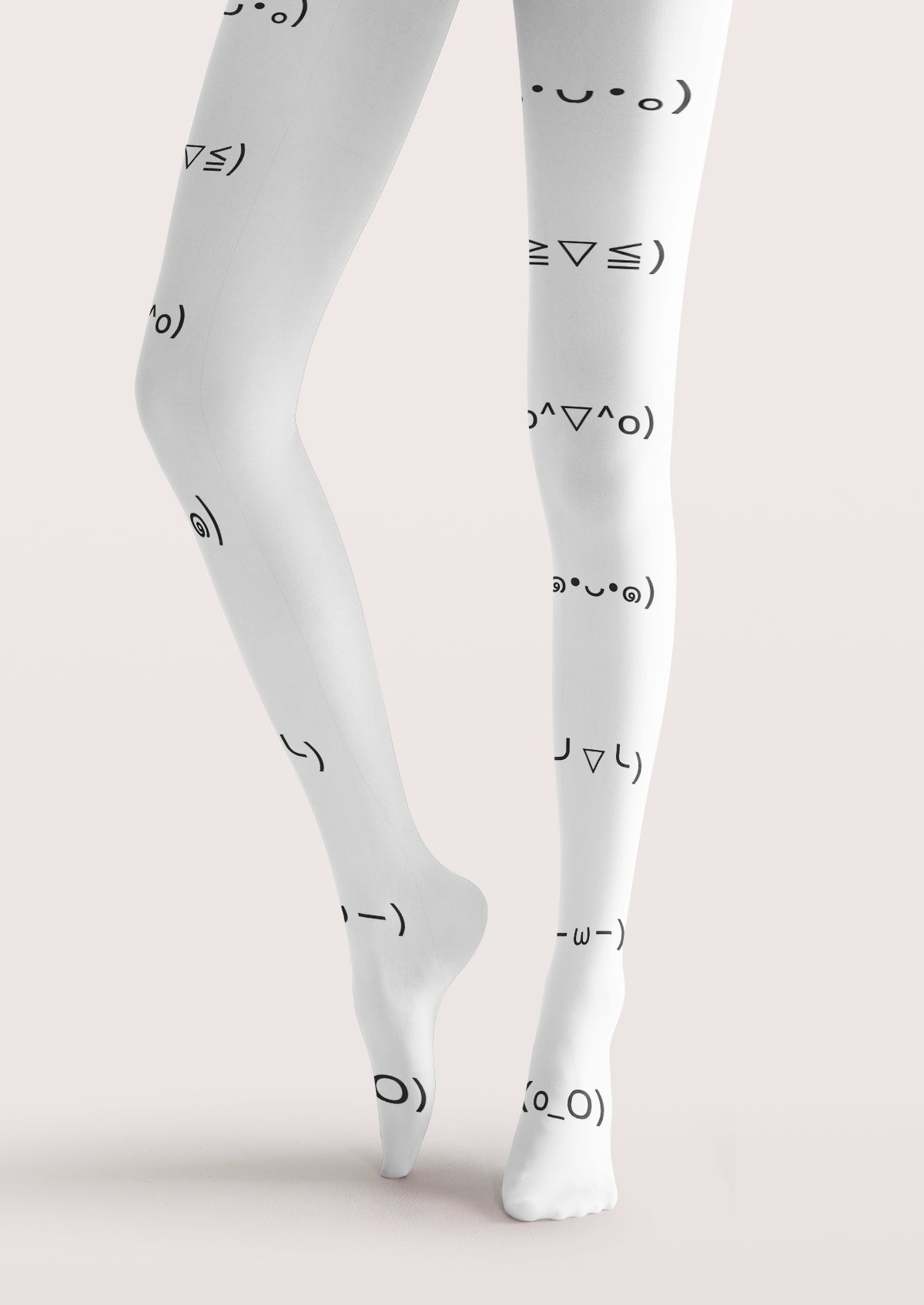 White Emoticon Tights