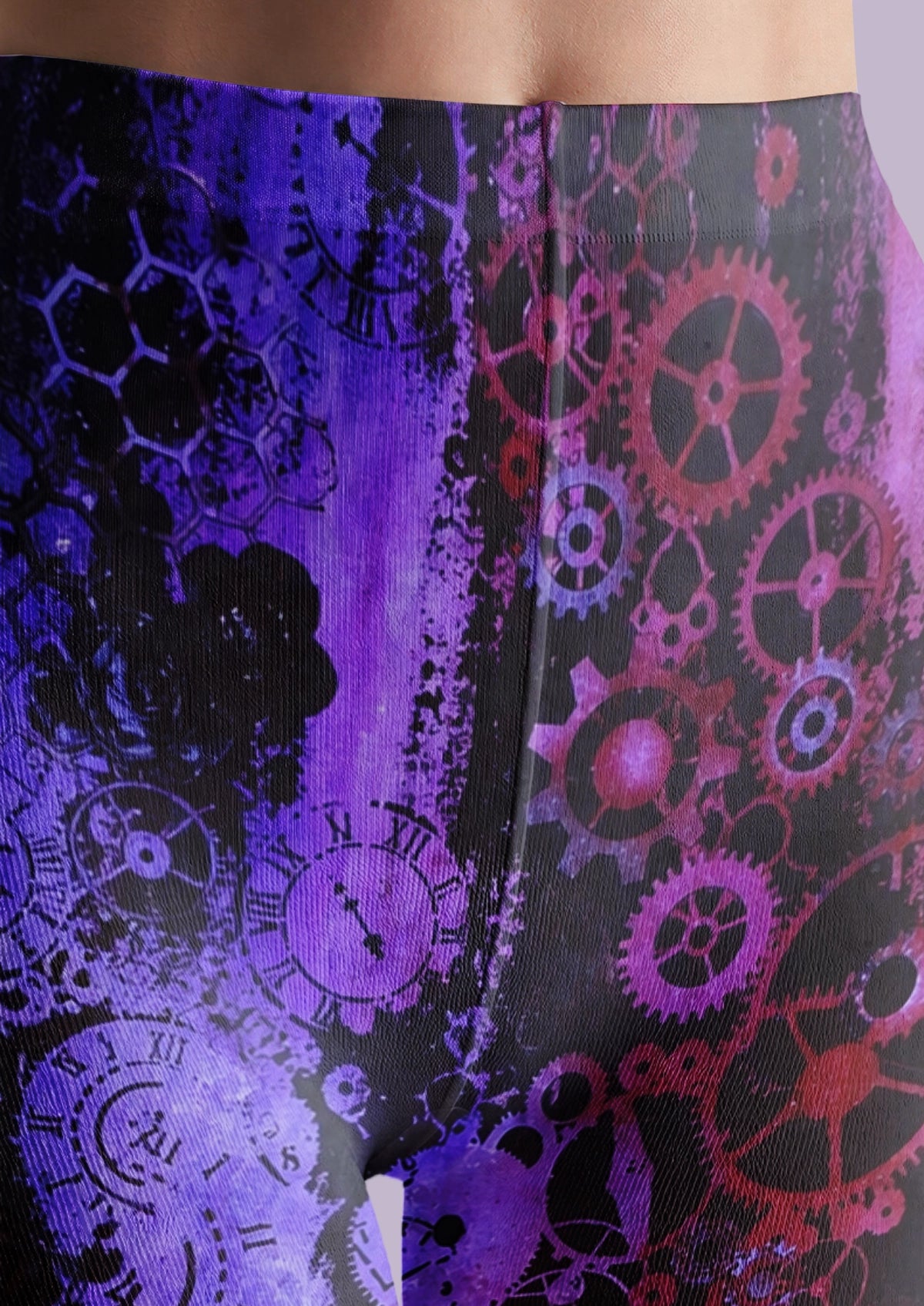 Black Gear Rose Tights