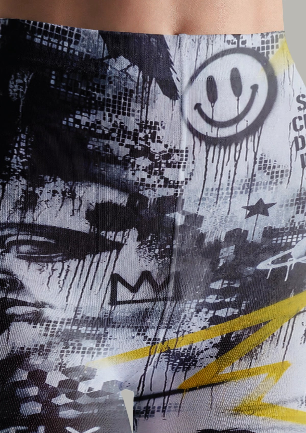 Black Yellow Graffiti Tights