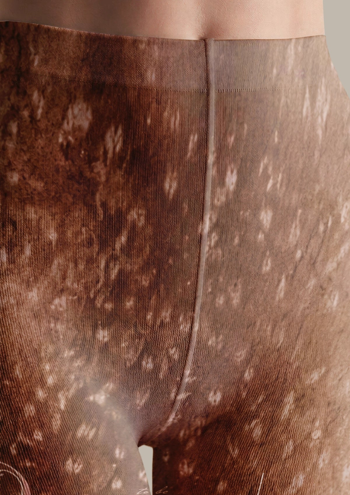 Brown Vintage Deer Tattoo Tights