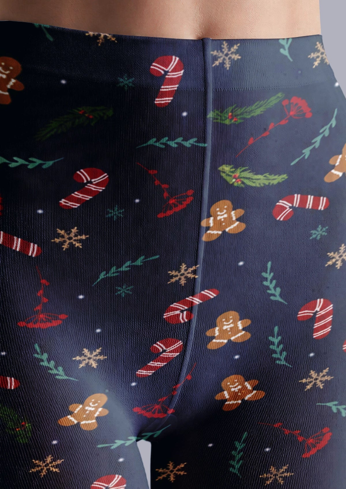 Navy Christmas Tights