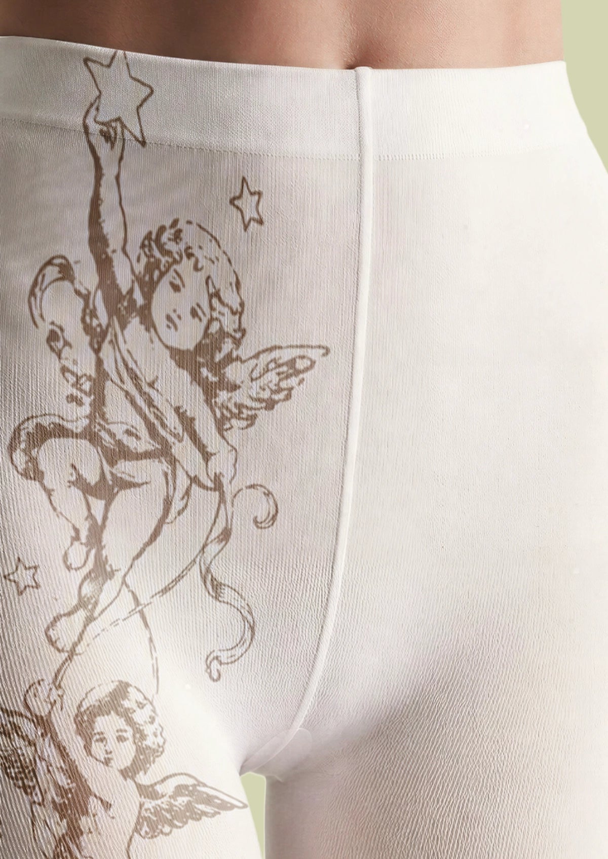 White Cherub Tattoo Tights