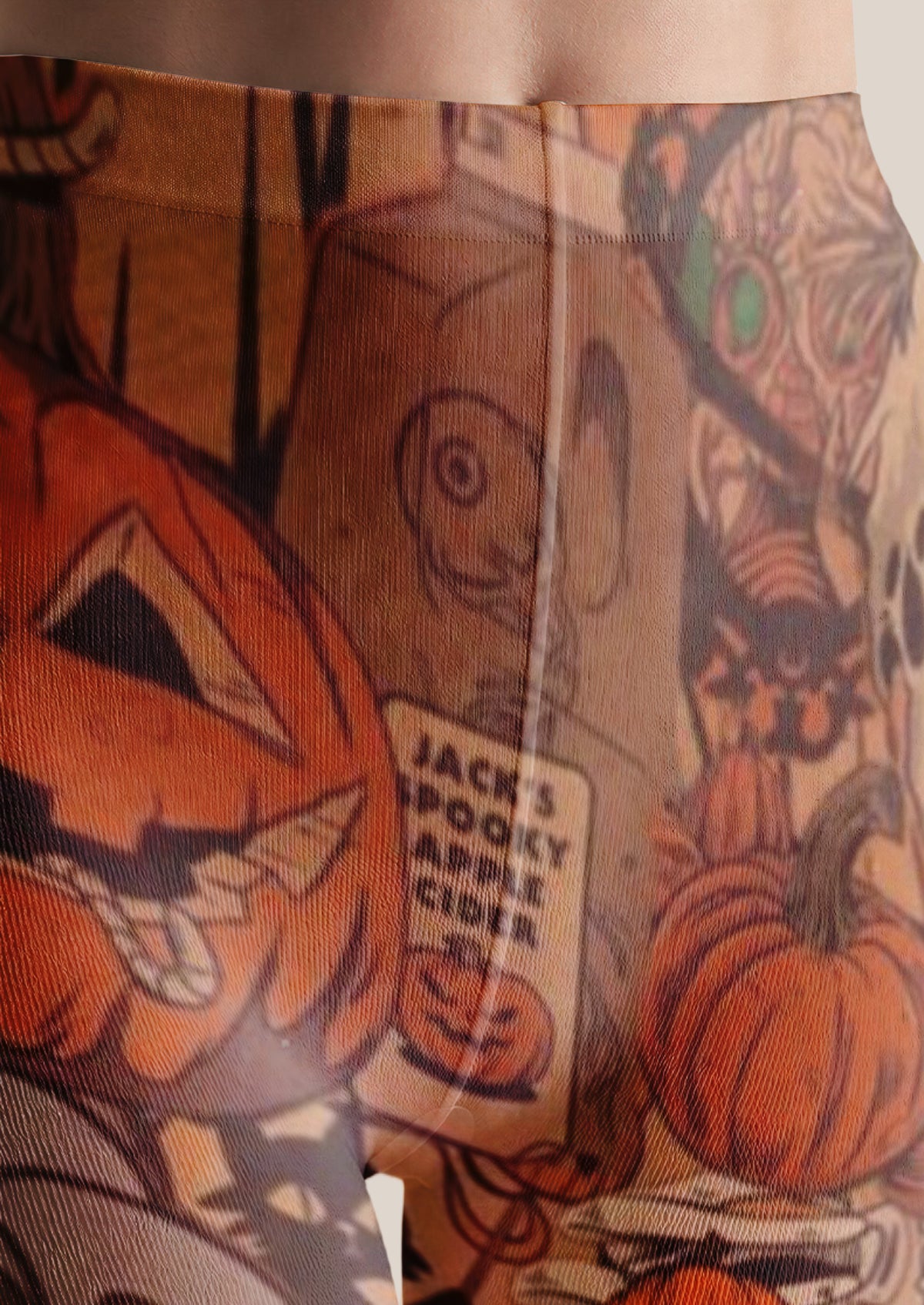 Black Halloween Collage Tights