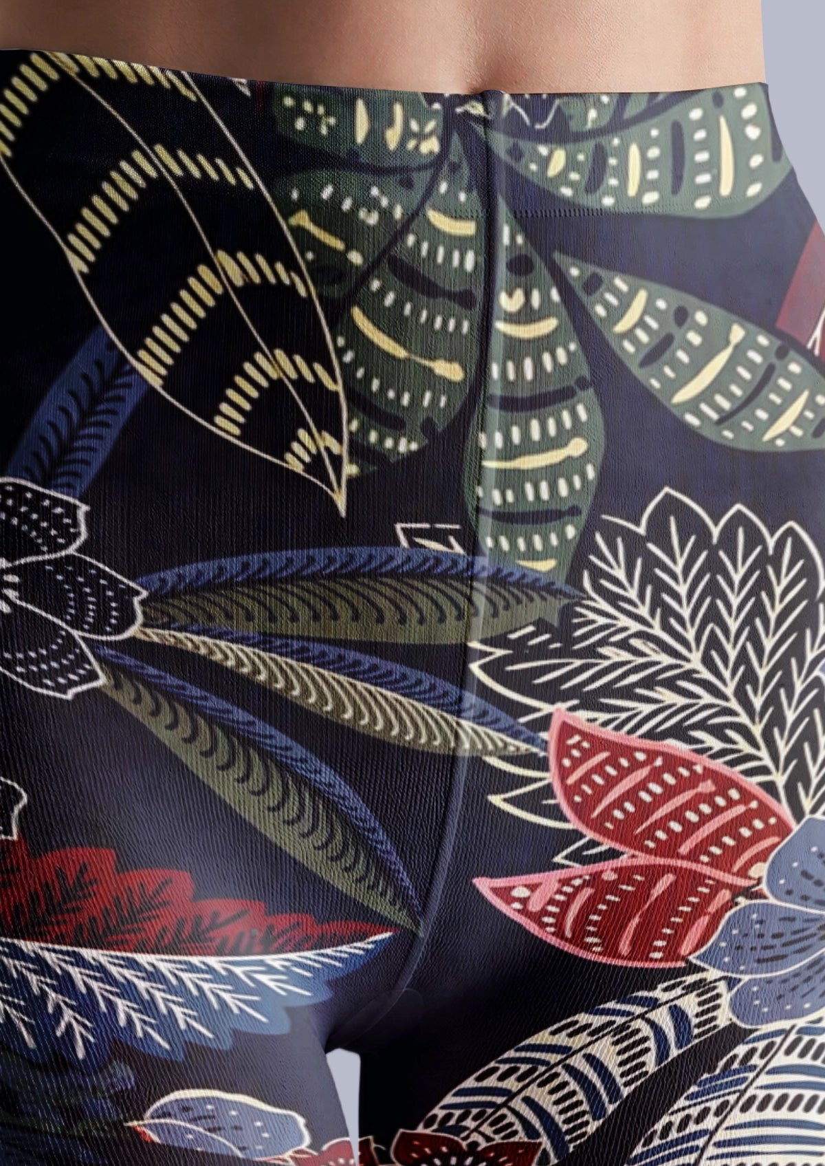 Navy Leopard Botanical Tights