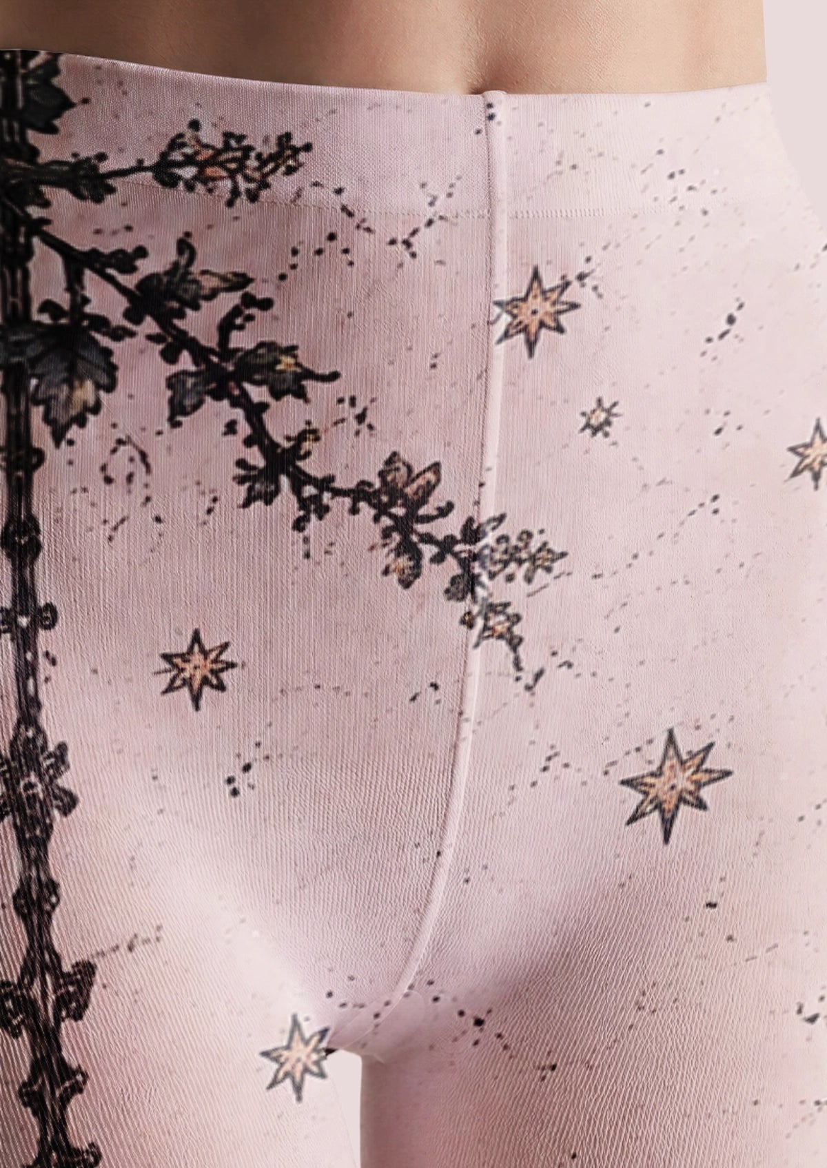 Pink Gothic Rose Cross Tights