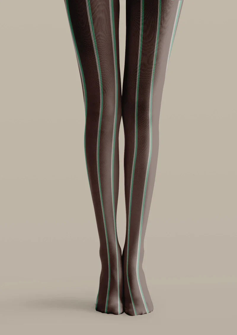 Striped Brown Tights Hosiery Pantyhose
