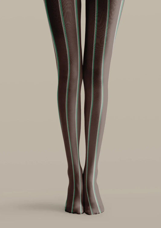 Striped Brown Tights Hosiery Pantyhose