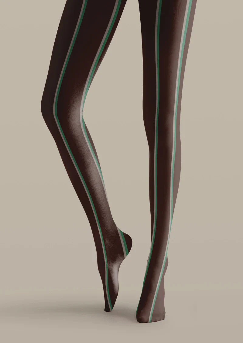 Striped Brown Tights Hosiery Pantyhose