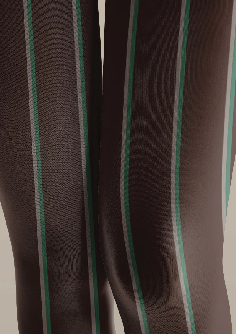 Striped Brown Tights Hosiery Pantyhose