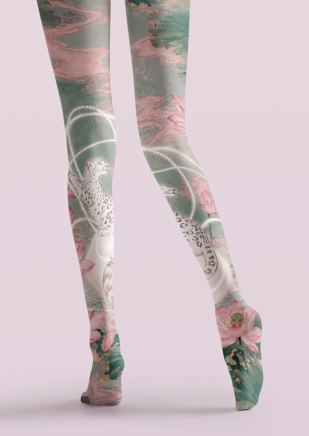 Green Lotus Leopard Tights