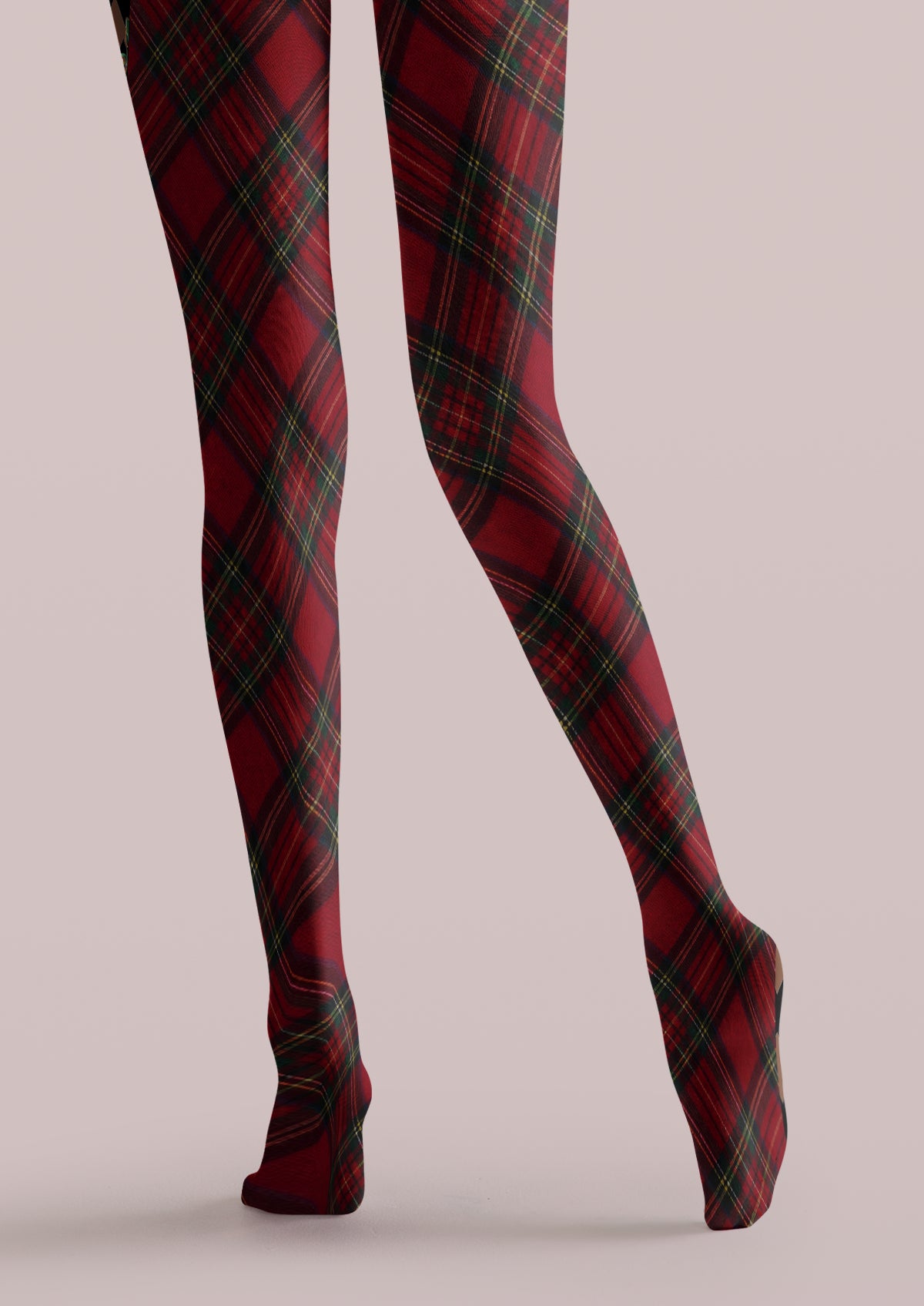 Red Classic Plaid Tights
