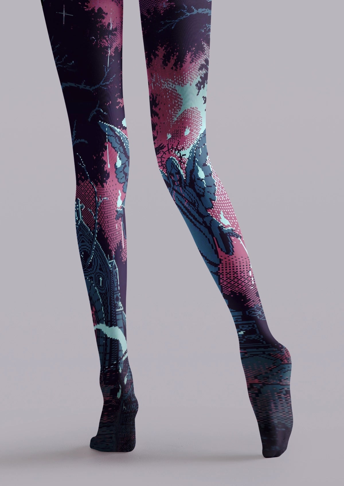 Black Gothic Angel Tattoo Tights