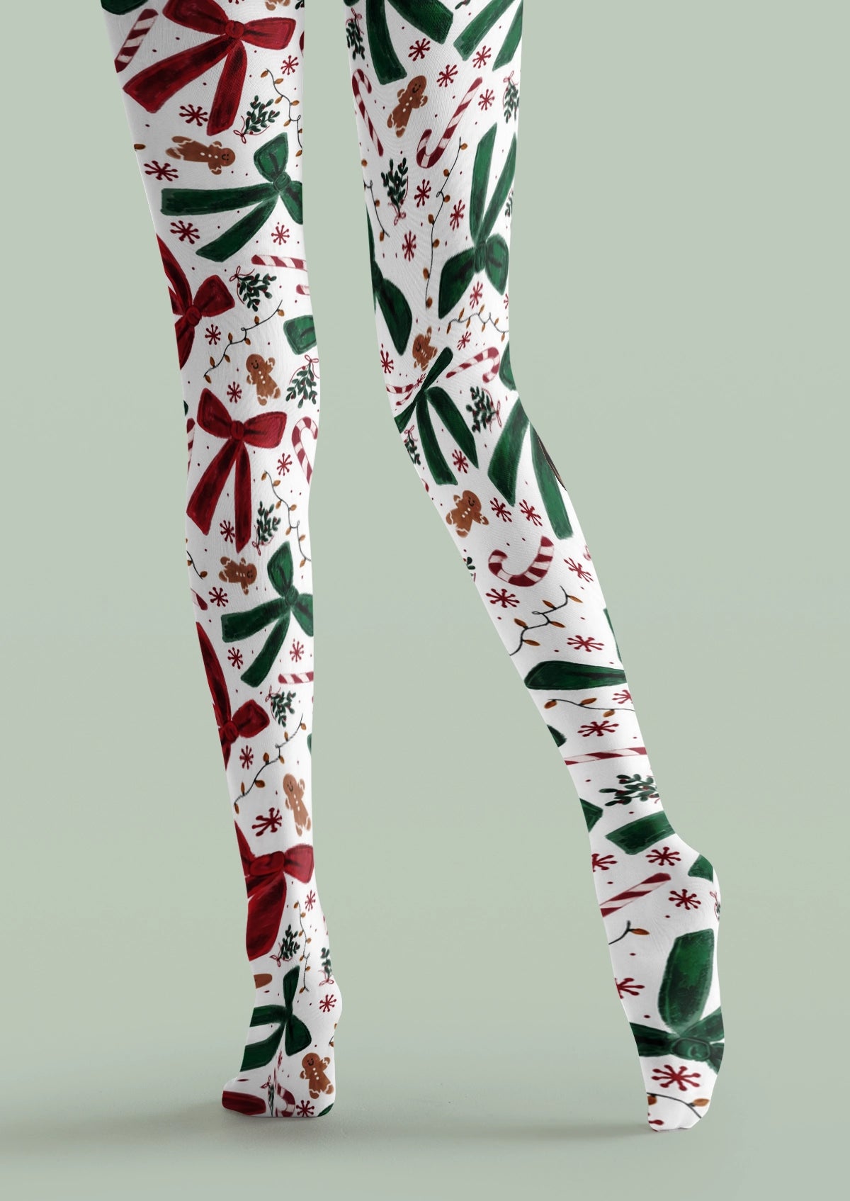 White Christmas Tights
