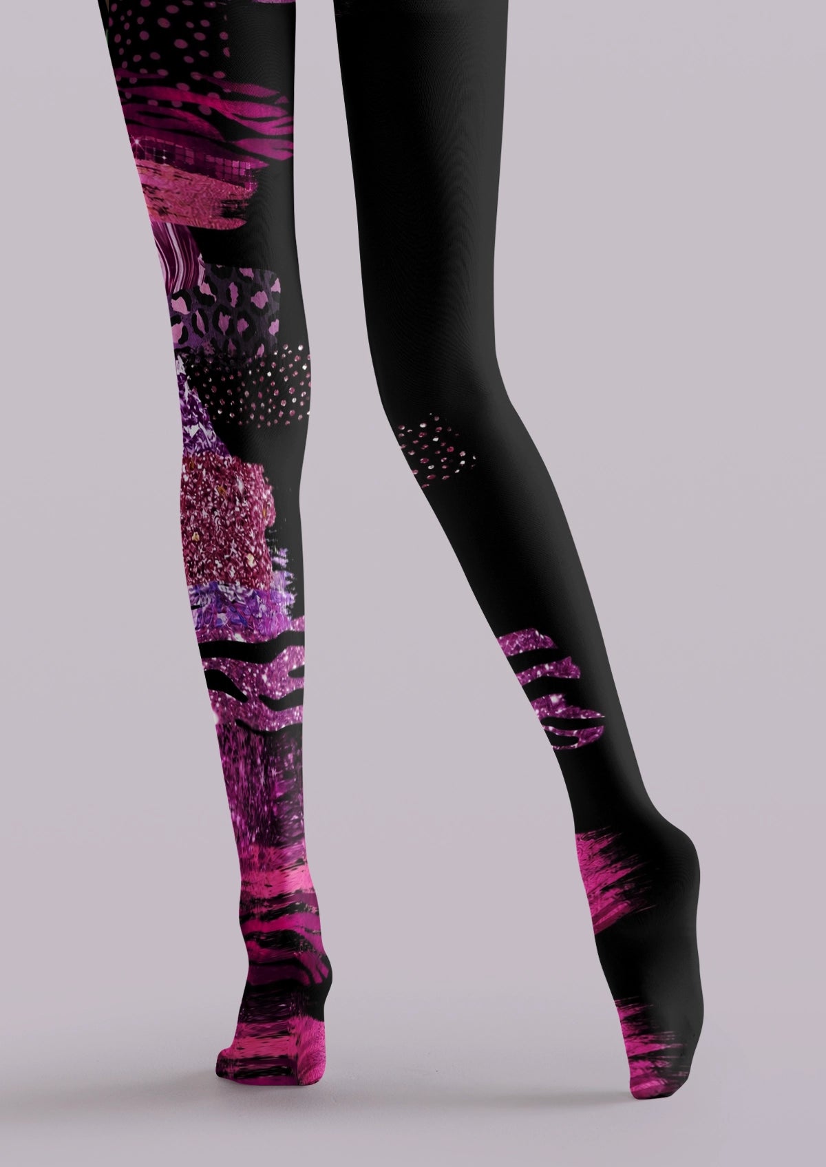 Black Pink Abstract Graffiti Tights