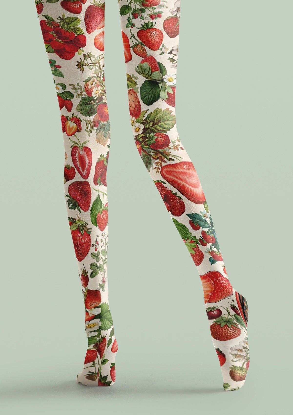 White Strawberry Garden Tights