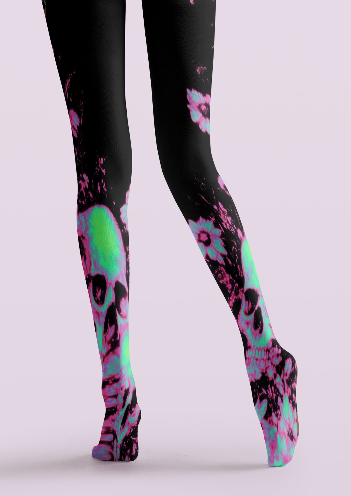 Black Neon Skull Tights
