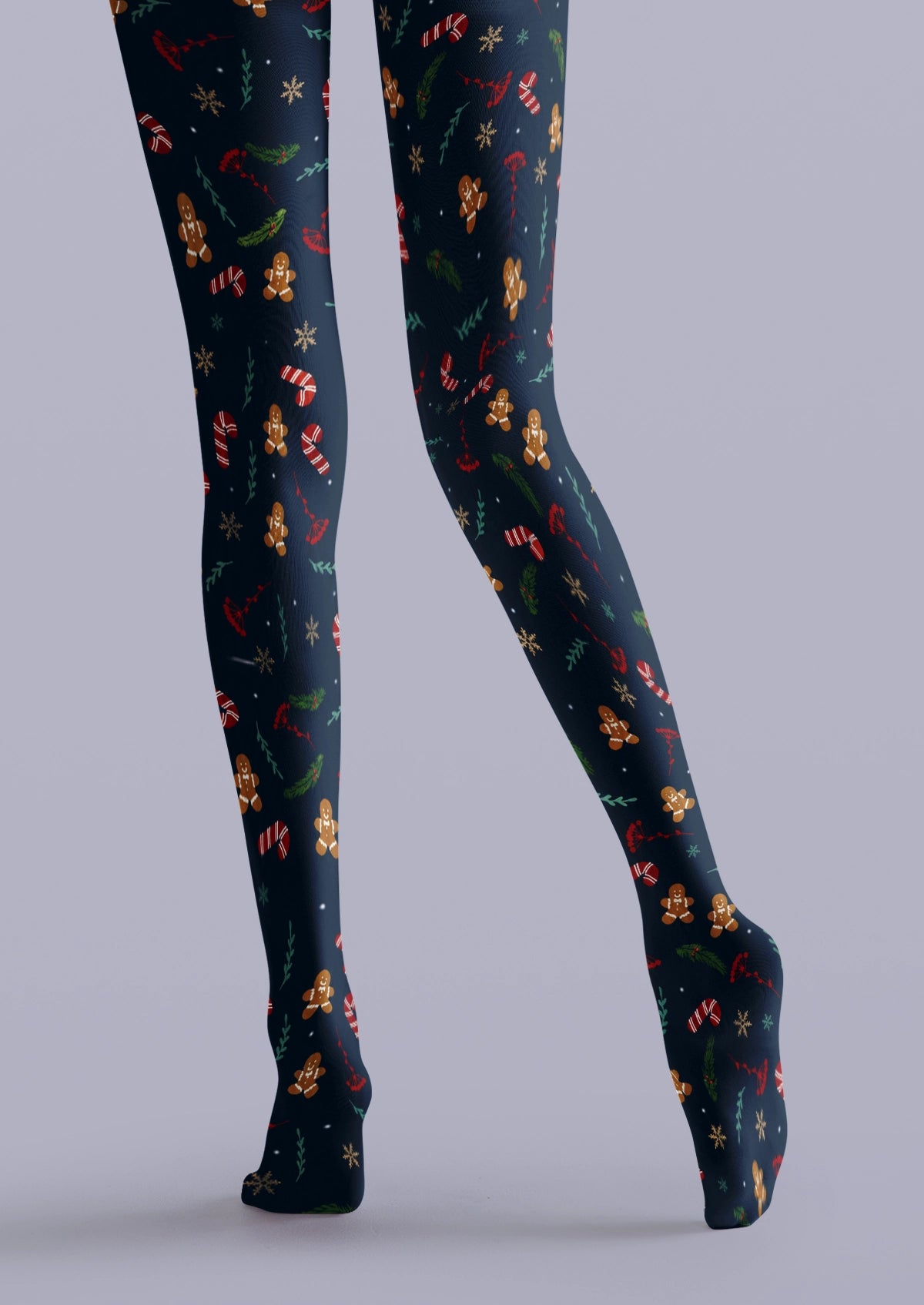 Navy Christmas Tights
