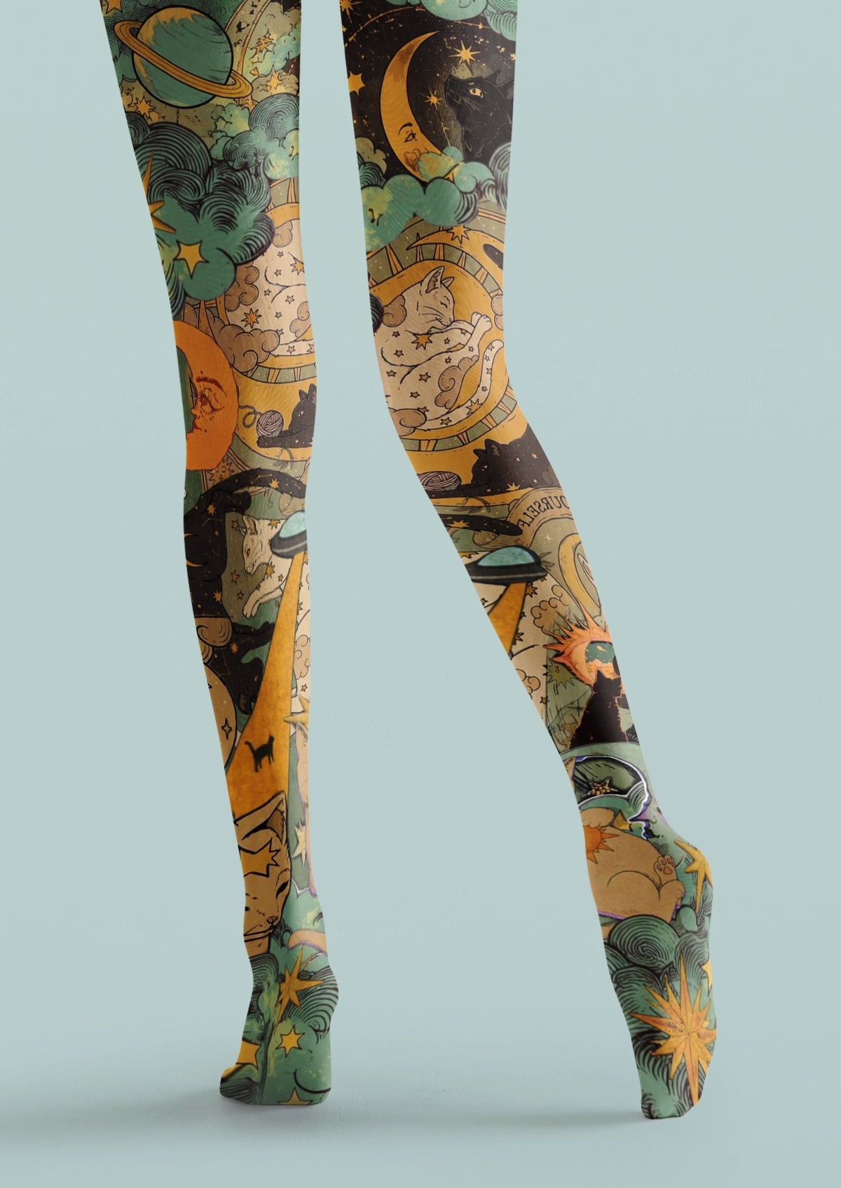 Green Cosmic Astrology Tights