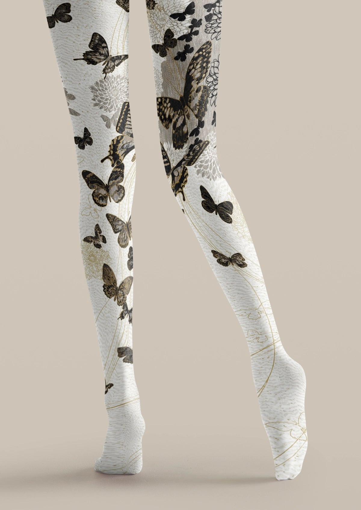 White Butterfly Tights