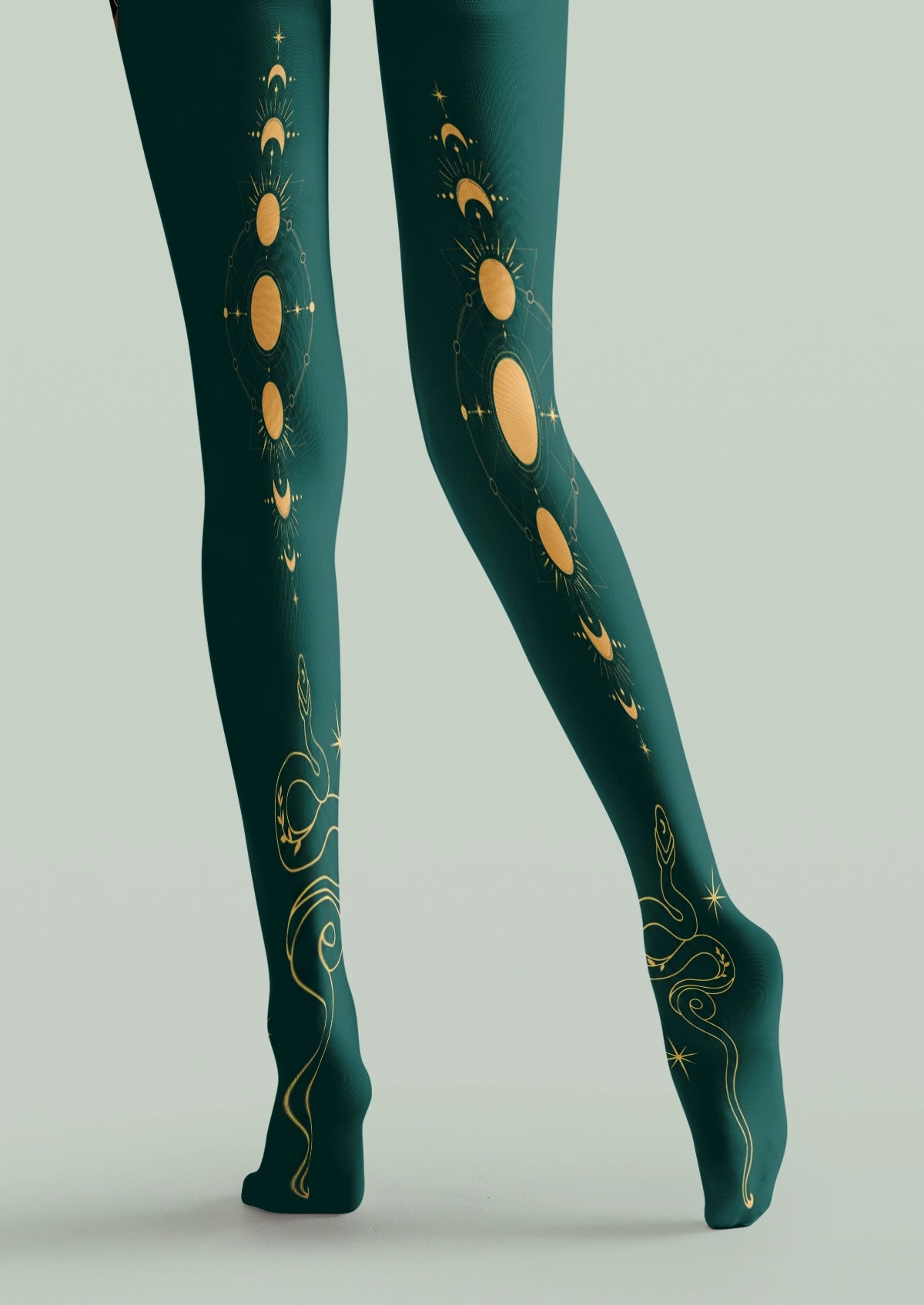 Green Celestial Snake Tights
