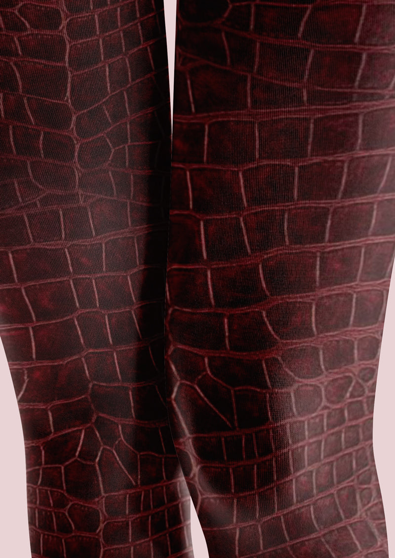 Crocodile Texture Printed Tights Hosiery Pantyhose