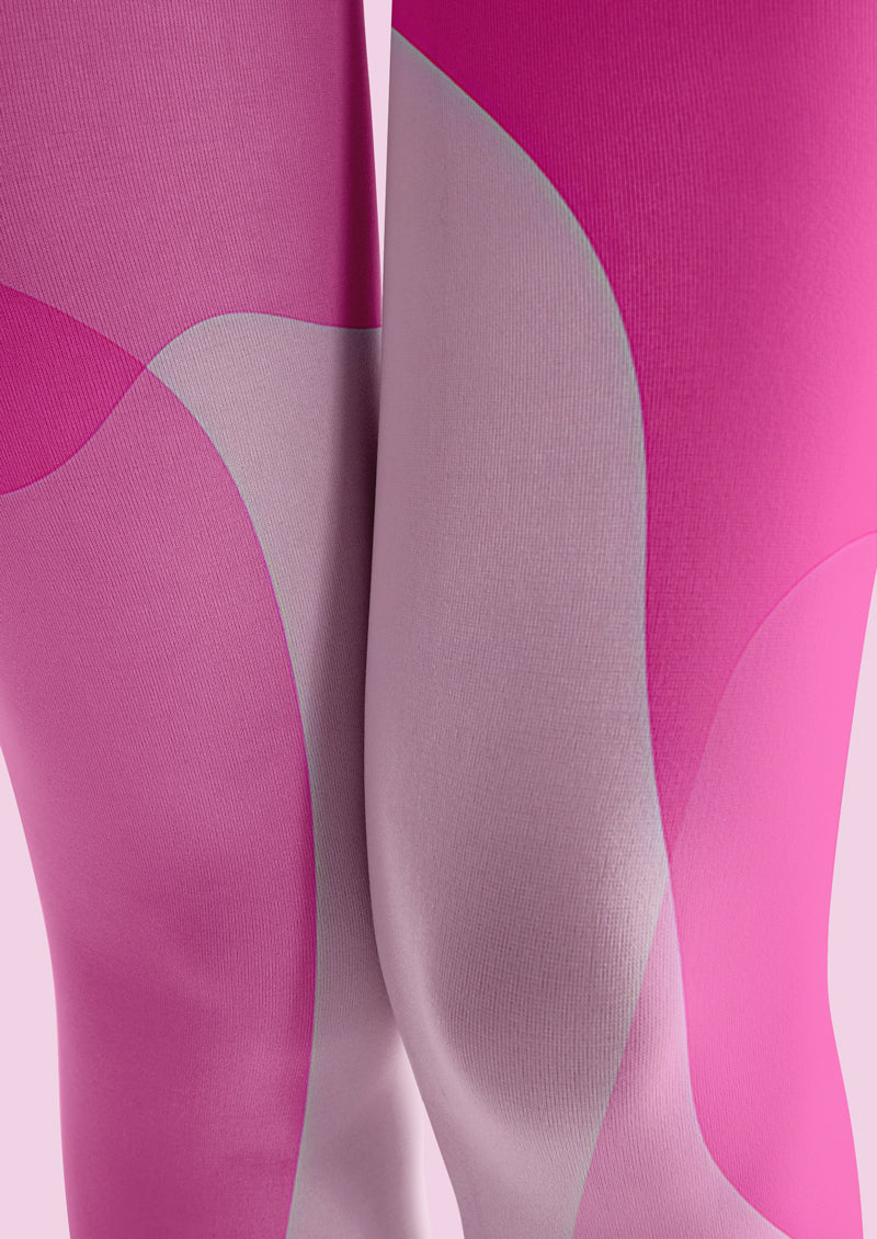 Pink White Geometric Tights Hosiery Pantyhose
