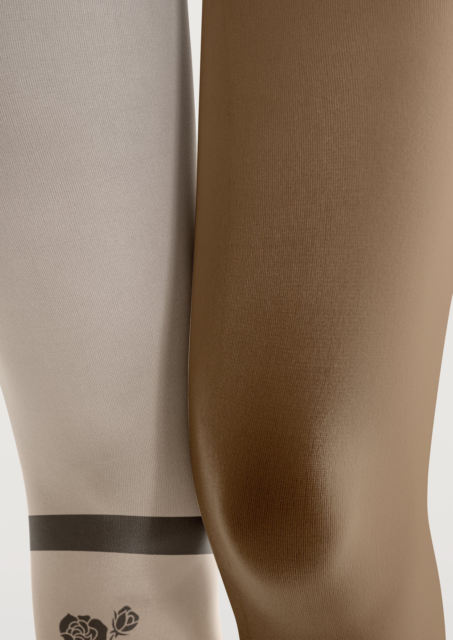 Rose Color Block Printed Tights Hosiery Pantyhose