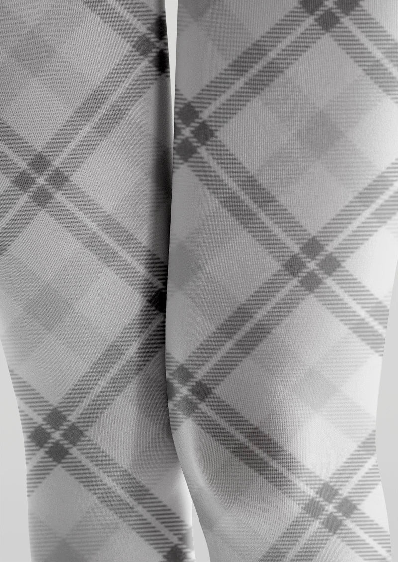 Gray Plaid Tights Hosiery Pantyhose