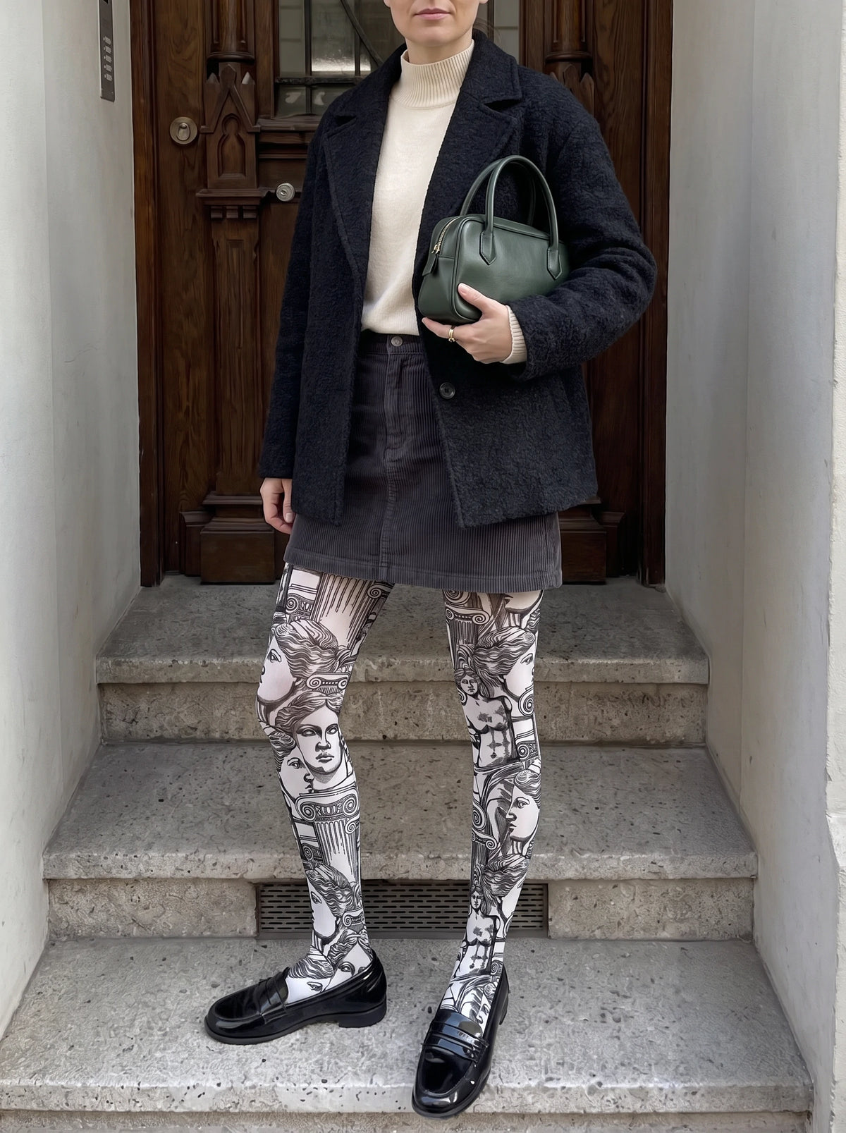 White Statue and Column Tights