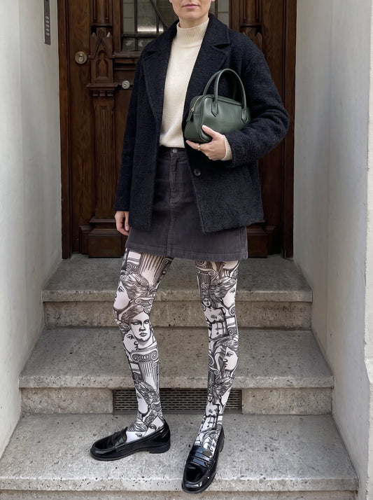 White Statue and Column Tights