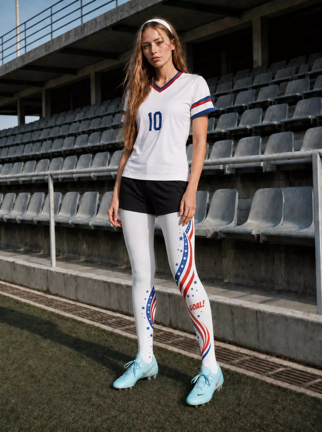 World Cup Goal Star Ribbon Print Tights Hosiery Pantyhose