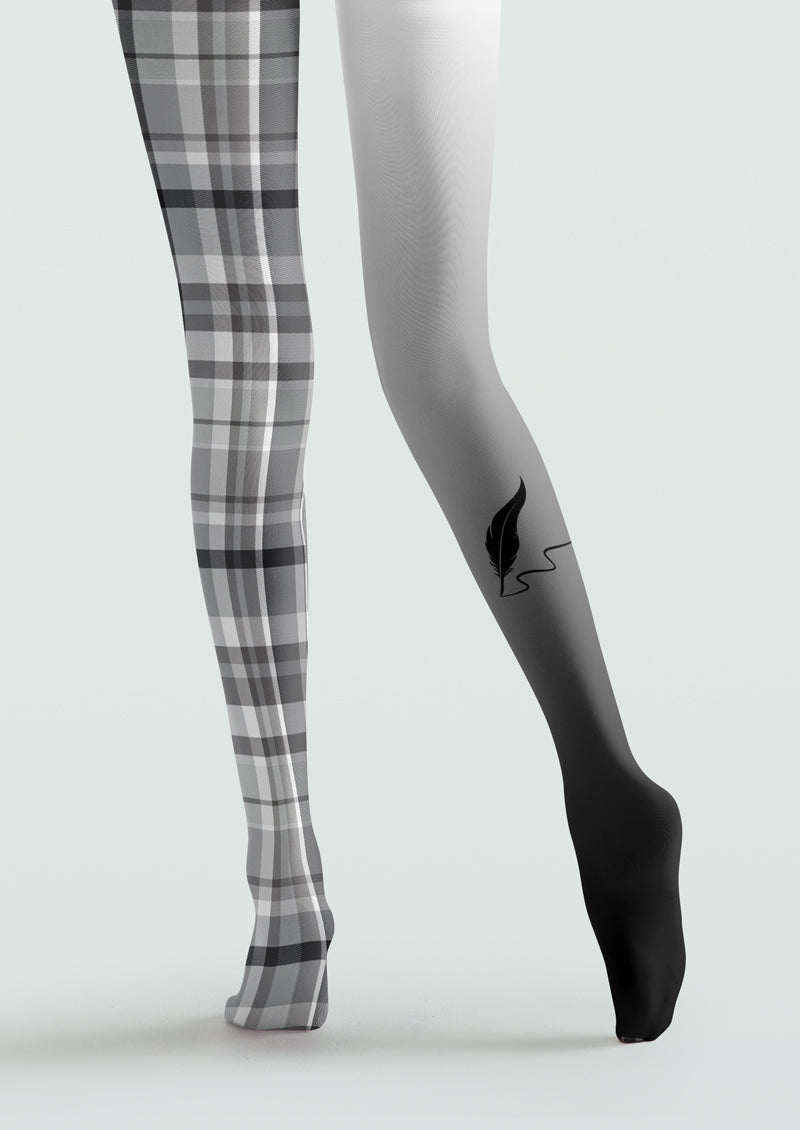 Plaid Gradient Printed Tights Hosiery Pantyhose