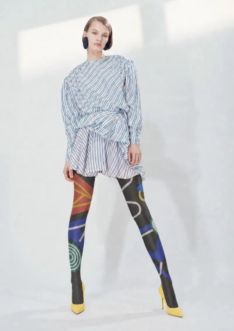 Abstract Memphis Geometry Tights Hosiery Pantyhose