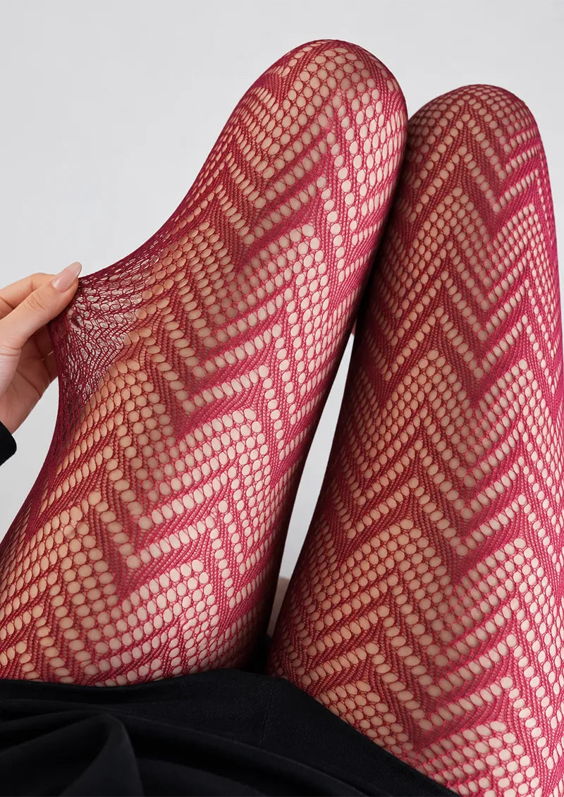 Lace Jacquard Fishnet Tights