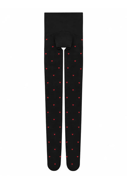 光沢シアー一体型ガーターストッキング