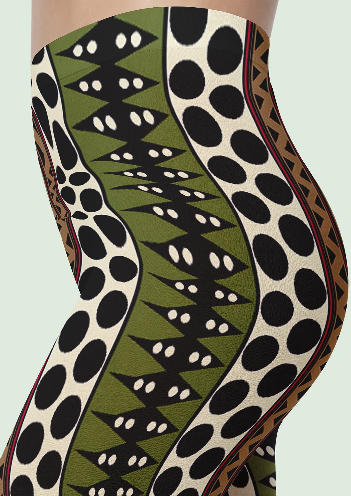 Tribal Mosaic Footless Tights Hosiery Leggings