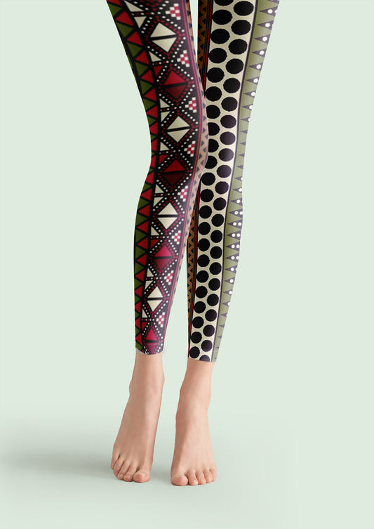 Tribal Mosaic Footless Tights Hosiery Leggings