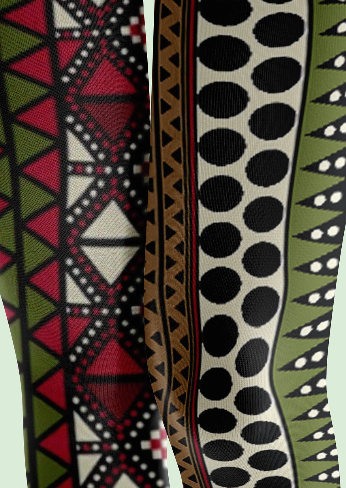 Tribal Mosaic Footless Tights Hosiery Leggings