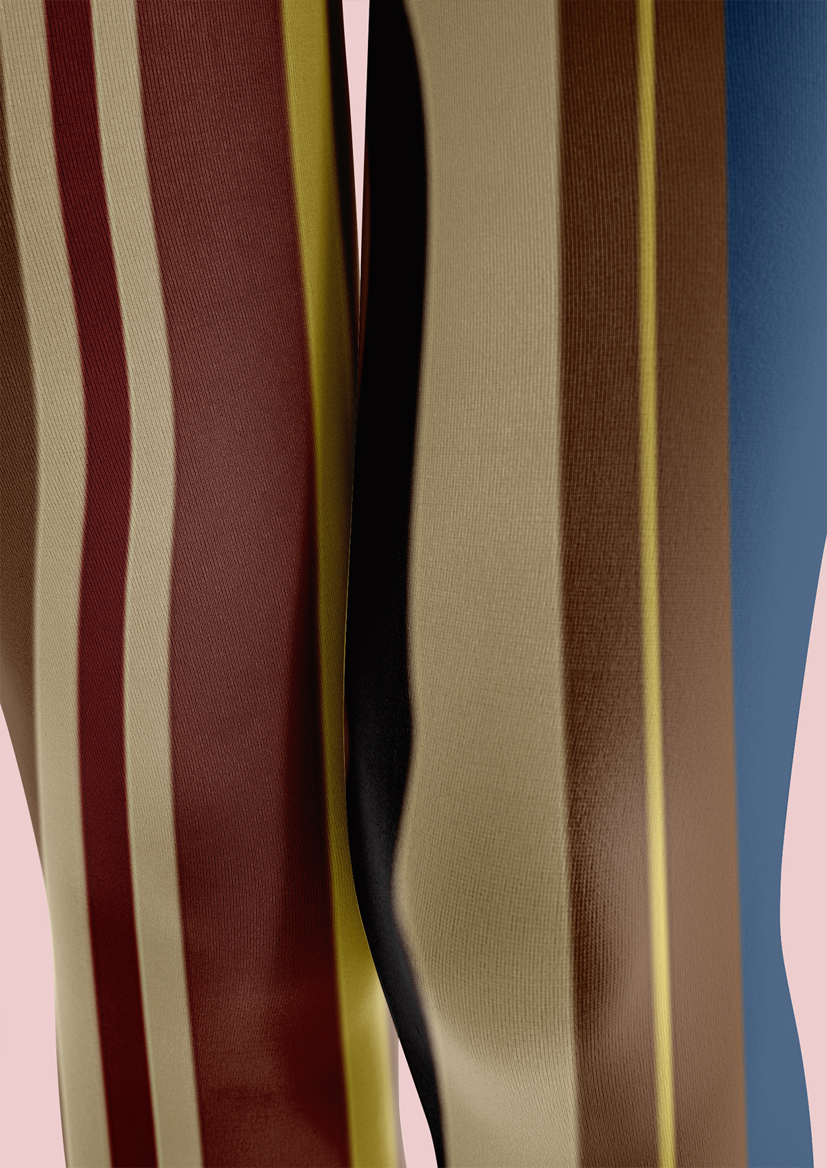 Retro Stripe Footless Tights Hosiery Leggings
