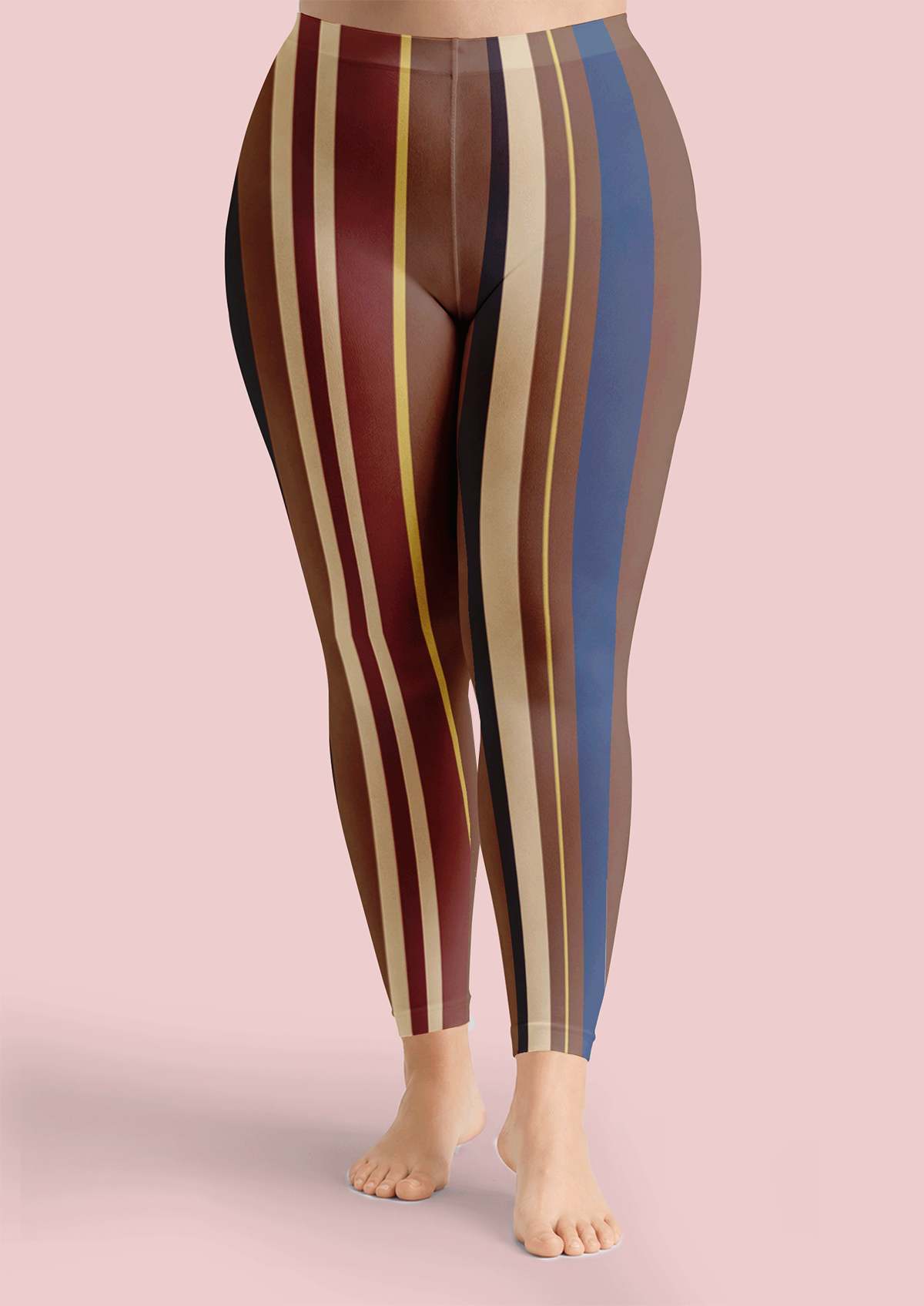 Retro Stripe Footless Tights Hosiery Leggings