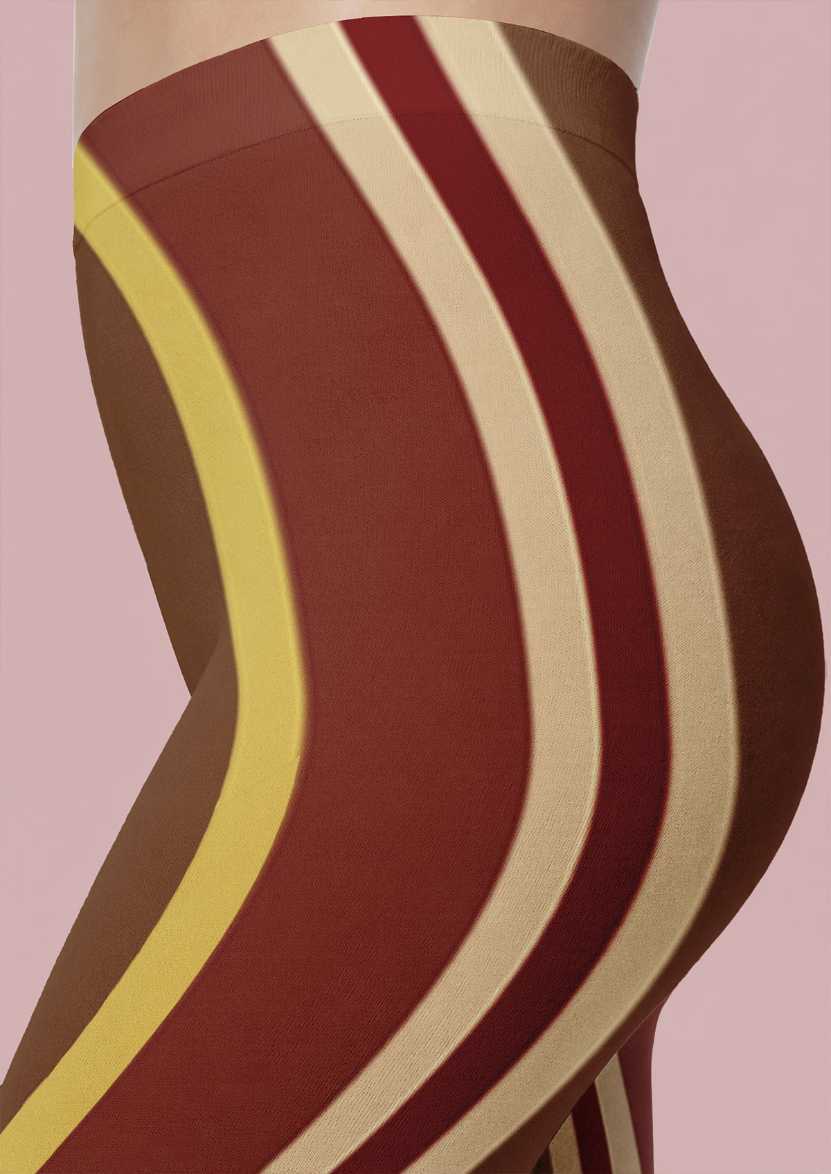 Retro Stripe Footless Tights Hosiery Leggings